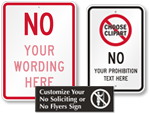 Custom No Soliciting Signs