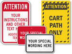 Custom Text Only Sign Templates