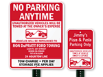 Custom Tow Away Signs
