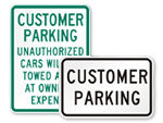 Customer Parking Signs