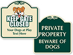 Desginer Beware of Dog Signs
