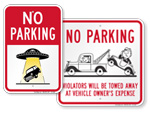 Don’t even think about parking here sign