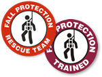 Fall Protection Hard Hat stickers