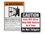 Gate Warning Signs