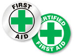 First Aid Hard Hat Stickers
