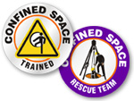 Confined Space Trained Decals for Hard Hats