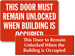 Door to Remain Open Signs