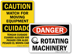 Machine Hazard Signs & Labels