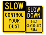 No Dust Road Signs and Dust Control Signs