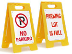 No Parking Signs on a Stand