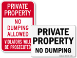 No Dumping Signs