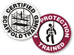 Scaffold Trained Hard Hat Stickers