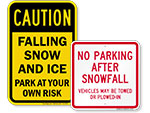 No Parking after Snowfall Signs