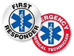 Star of Life Hard Hat Stickers   For Medical & Emergency Response Workers