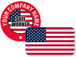 Flag Hard Hat Stickers for United States, Canada and Mexico
