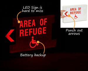 Area of refuge sign, LED