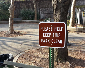 Campground rules signs