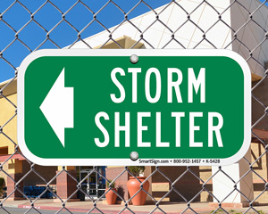 Storm Shelter Directional Sign
