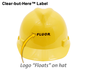 Clear-but-Here™ Hard Hat Stickers