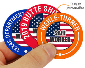 Get everybody's attention to safety with an easy-to-apply, self-adhesive  hard hat decal. 