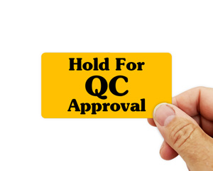 hold for qc approval colored labels