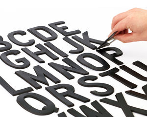 Kit of black die cut letters