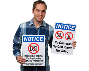 No Cameras Allowed Signs
