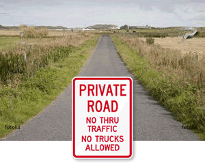 No trucks signs