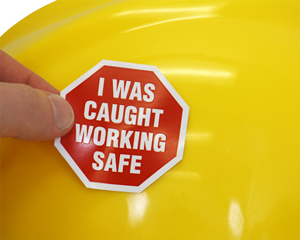 Octagon Shaped Hard Hat Stickers