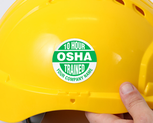 Hard Hat StickersREFLECTIVE 10 Hour OSHA TrainedSafety Helmet Decals 2x