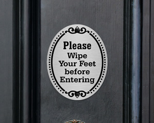 Diamond Plate Door Sign