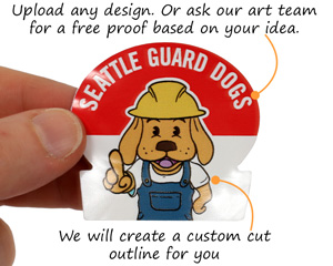 Special shapes for hard hat stickers