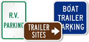 RV & Trailer Parking Signs