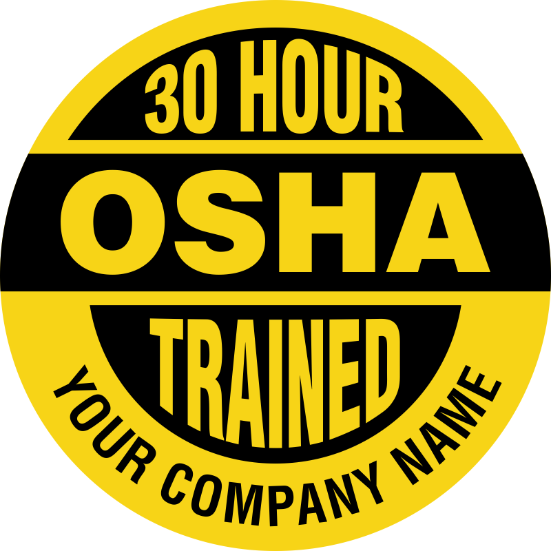 10pc 10 Hour OSHA Trained Hard Hat Decal Helmet Sticker Safety Label Safe Worker 