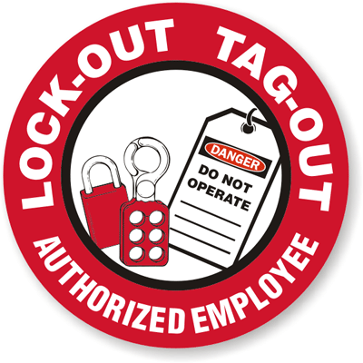 Lock Out Tag Out Trained - Hard Hat Labels