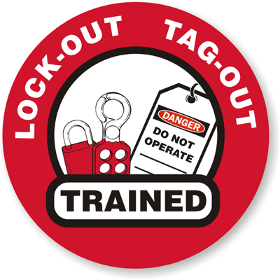 Hard Hat Decals - Lock-Out Tag-Out Trained, SKU: HH-0087