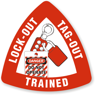 Lock Out Tag Out Trained - Hard Hat Labels