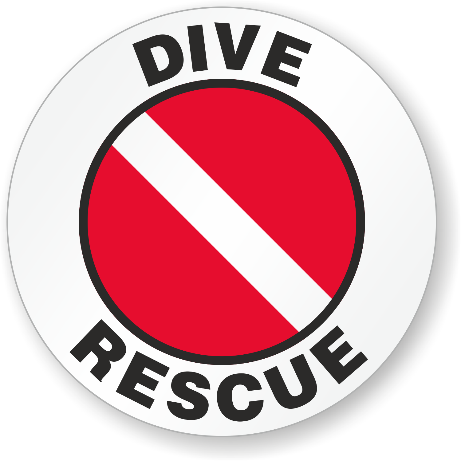 Hard Hat Stickers - Dive Rescue Signs, SKU: HH-0009