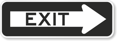 8 in. x 24 in. Exit Sign with Right Arrow , SKU: K-6092