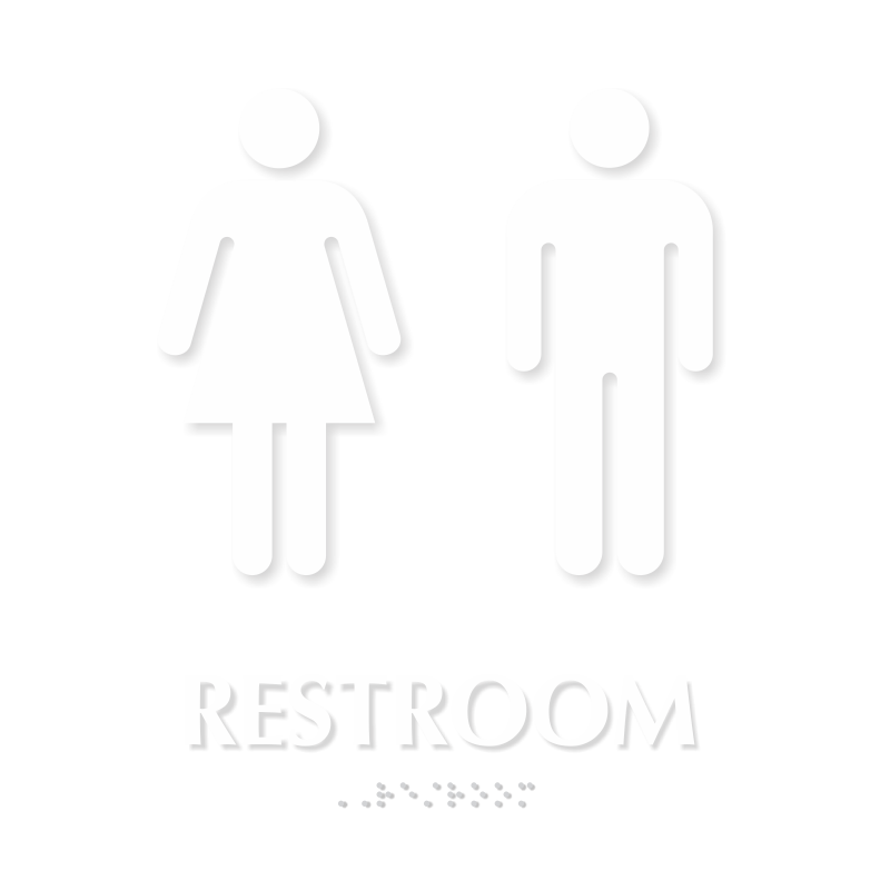 Braille Unisex Restroom Sign With Pictograms