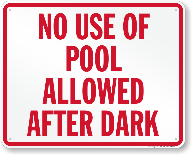 California Swimming Pool Signs