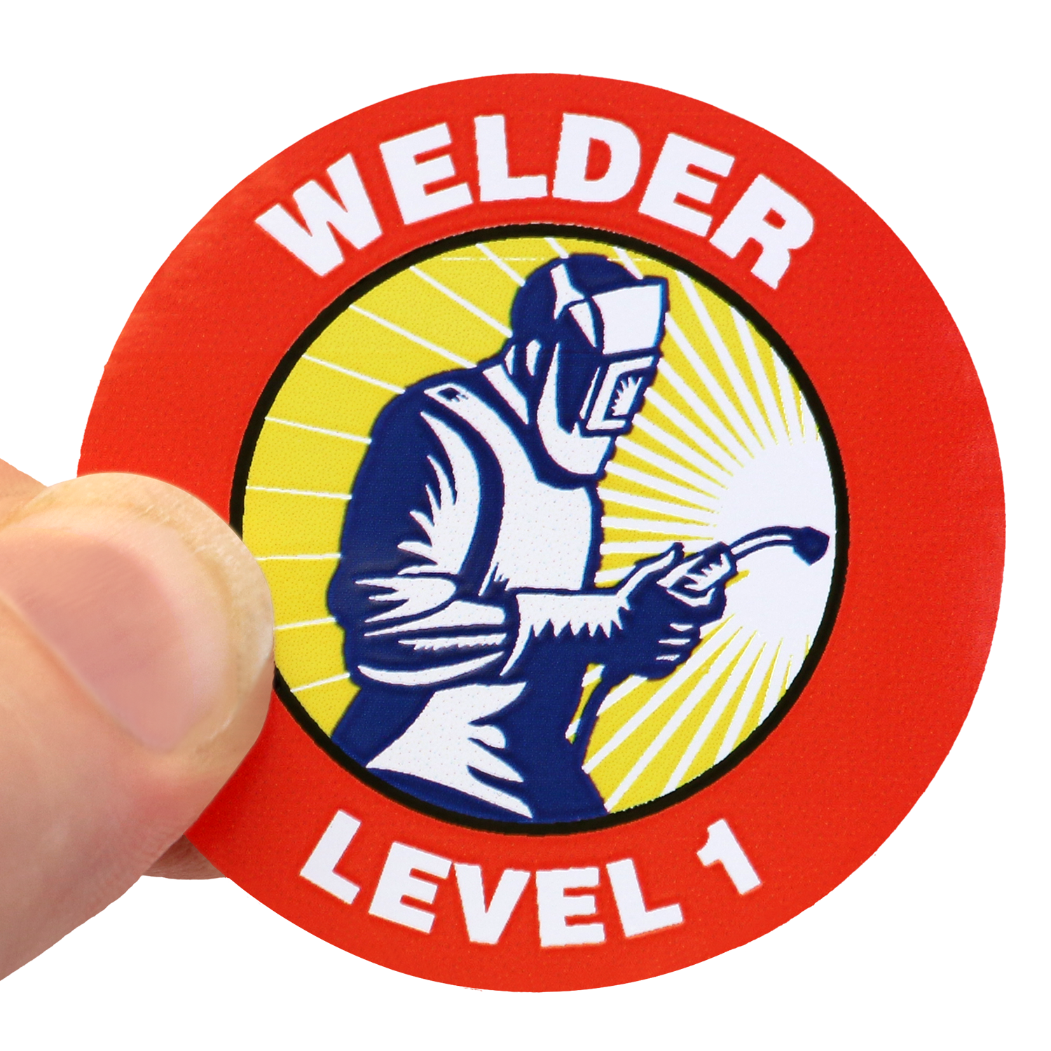 Welder Level 1 Hard Hat Decals Signs, SKU: HH-0475
