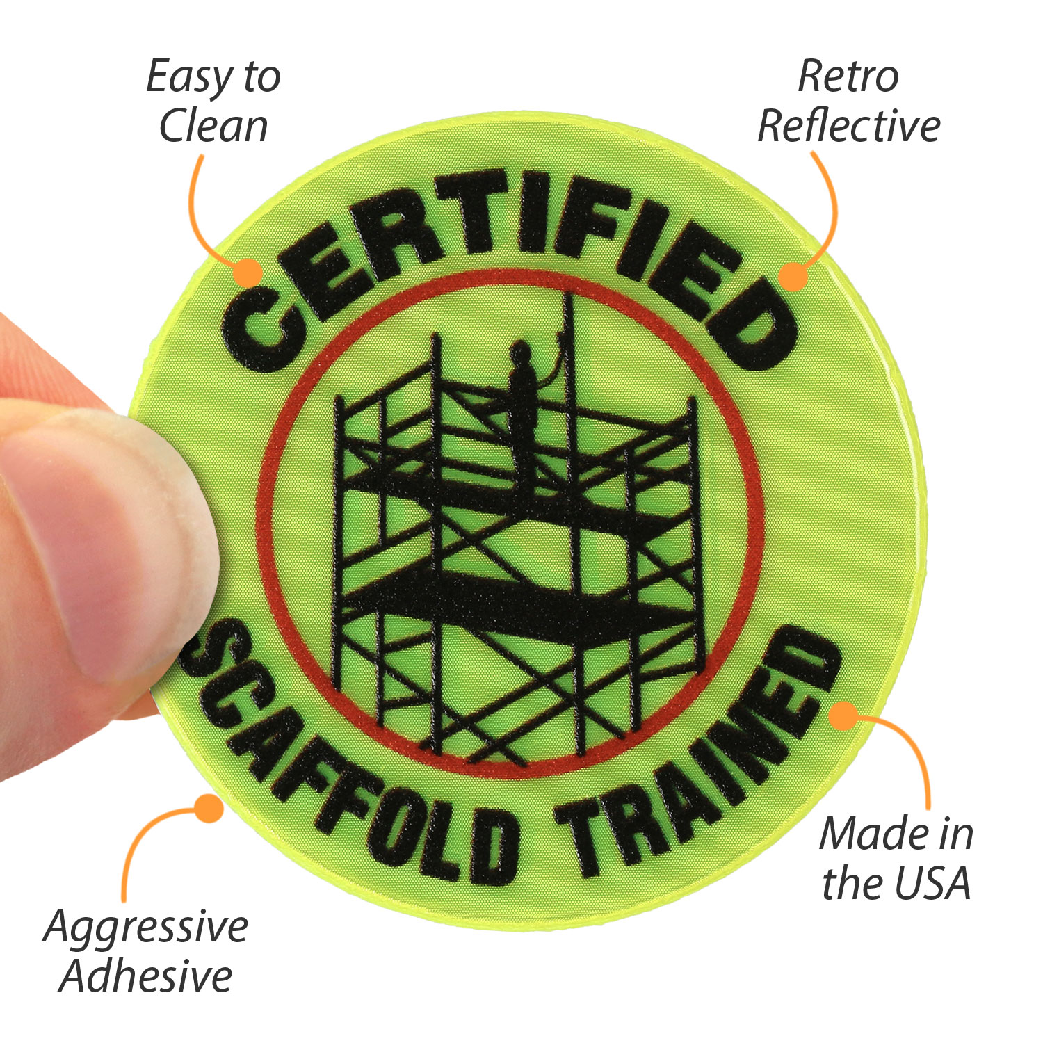 Certified Scaffold Trained Hard Hat Label, SKU: HH-0575