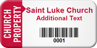 Church Property Custom Asset Tag with Barcode