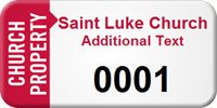 Church Property Custom Asset Tag with Numbering