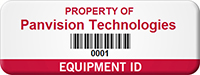 Custom Barcode Numbering Asset Tag, Add Company Name