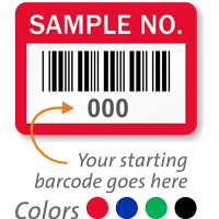 SAMPLE NO., with barcode numbering