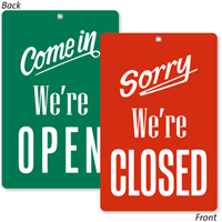 Be Back Sign Open/Closed Sign