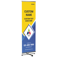 Yellow & Blue Custom Business Promo Banner and Banner Stand Kit