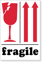 Fragile Broken Glass Label